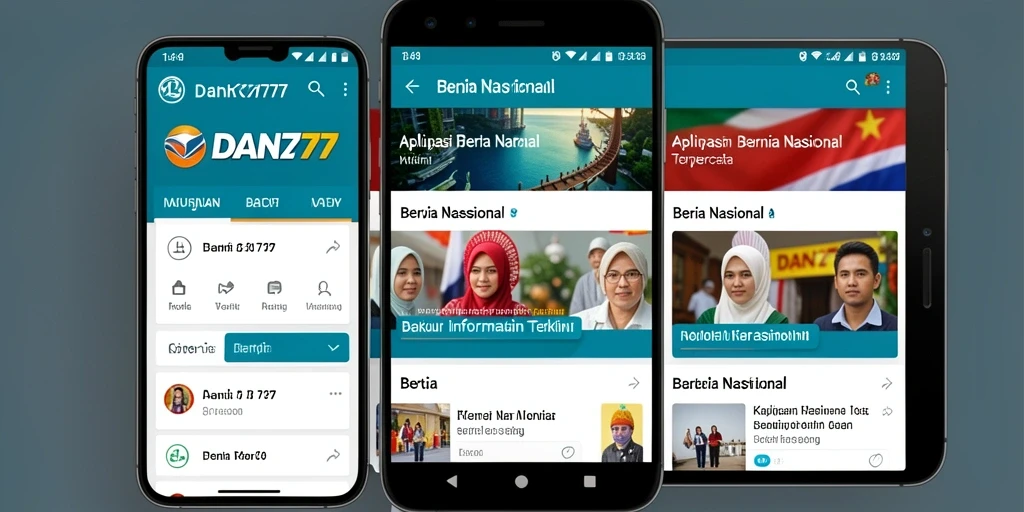 Tampilan antarmuka aplikasi DAN777 untuk berita nasional yang modern.