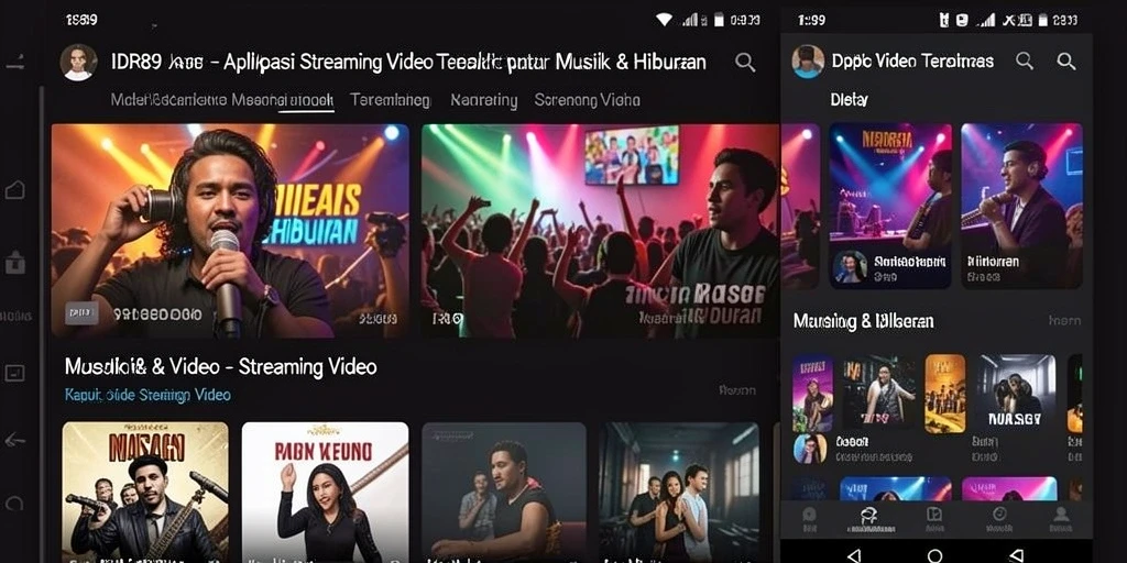 Antarmuka IDR89 yang menarik untuk streaming video.