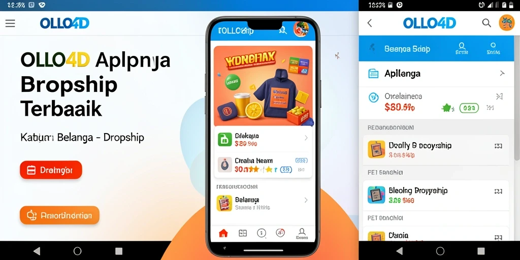 Tampilan antarmuka OLLO4D untuk aplikasi Dropship yang intuitif dan mudah digunakan.