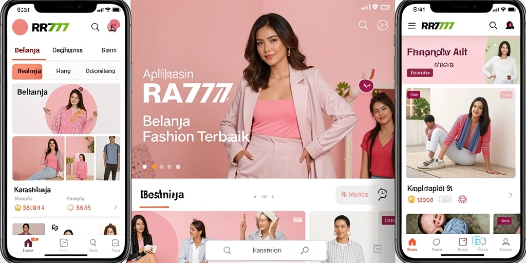 Antarmuka utama RR777 yang menawan untuk belanja fashion.
