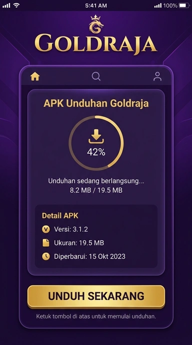 Tampilan halaman APK goldraja