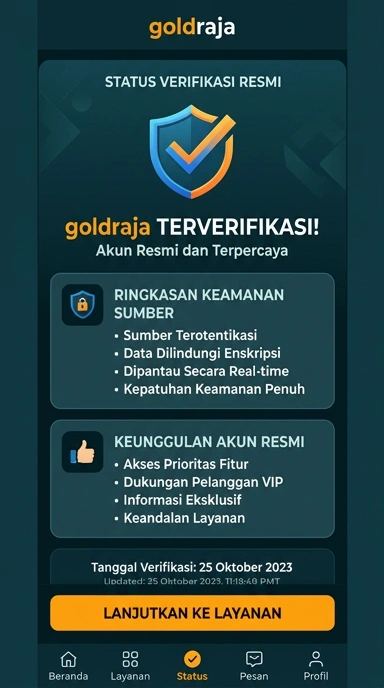 Tampilan kanal resmi goldraja